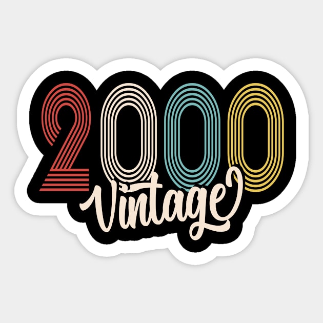 vintage 2000 made in 2000 20th birthday Sticker by BeDesignerWorld